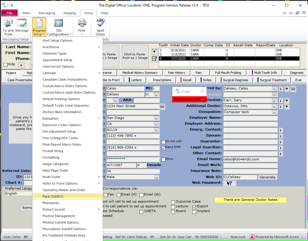 How to add a Payer ID (NEIC)